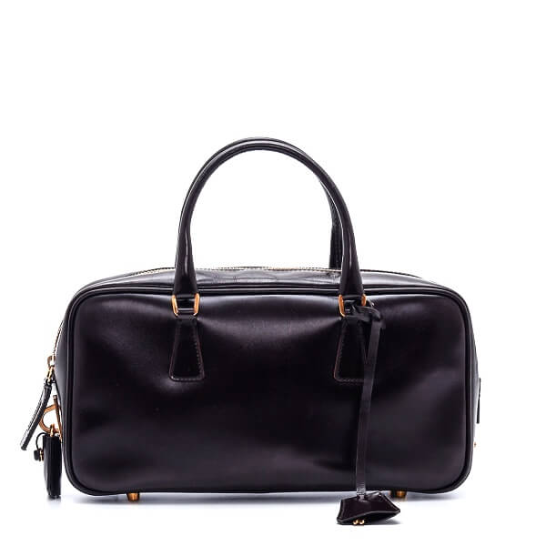 Prada - Dark Cacao Vernice Leather Mini Handbag